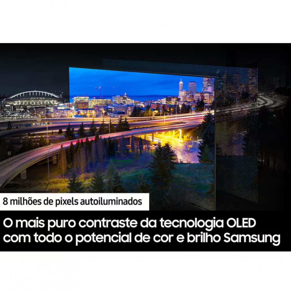 Smart TV 55 4K Samsung QN55S90DAGXZD OLED, AI Energy Mode, Dolby Atmos, Alexa built in, Wi-Fi, Bluetooth, USB, HDMI   Samsung,TV 4K Grafite / Bivolt
