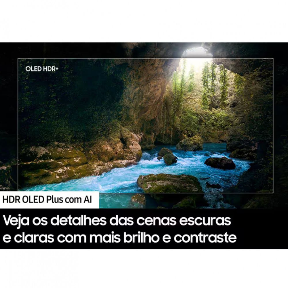 Smart TV 55 4K Samsung QN55S90DAGXZD OLED, AI Energy Mode, Dolby Atmos, Alexa built in, Wi-Fi, Bluetooth, USB, HDMI   Samsung,TV 4K Grafite / Bivolt