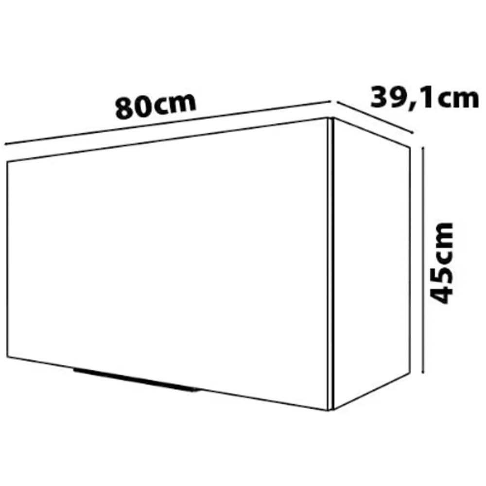 Armário de Geladeira Bartira Cristal MDP 15mm com 1 Porta - 80cm de largura Lâmina Mel