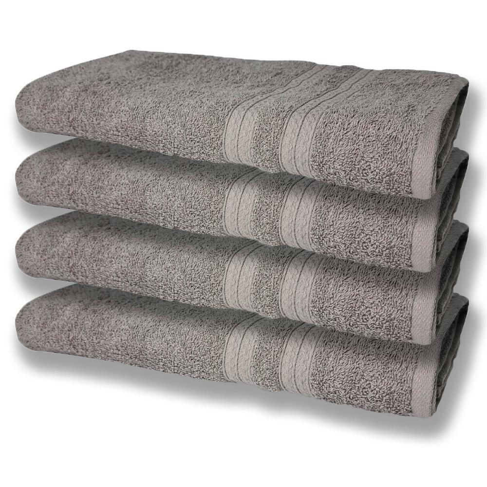 4 Toalhas Super Felpudas Grande E Grossa Algodão 80x150 Itália Soft Beka - Cinza