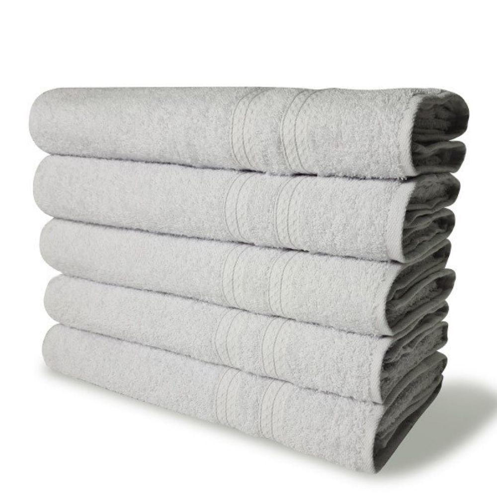 Kit 5 Toalhas De Banho 430g/m² Grande Grossa 80x150cm Itália Soft Branca