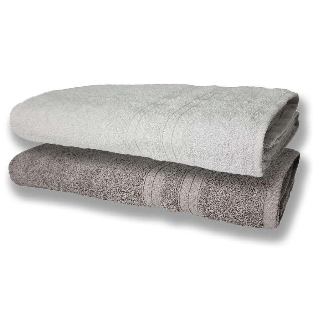 2 Toalhas Super Felpudas Grande E Grossa Algodão 80x150 Branco+cinza