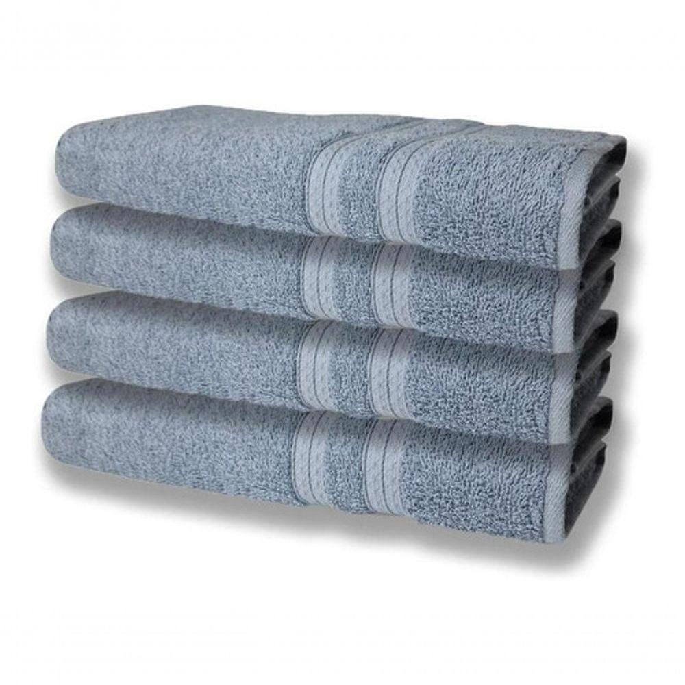 4 Toalhas Super Felpudas Grande E Grossa Algodão 80x150 Azul