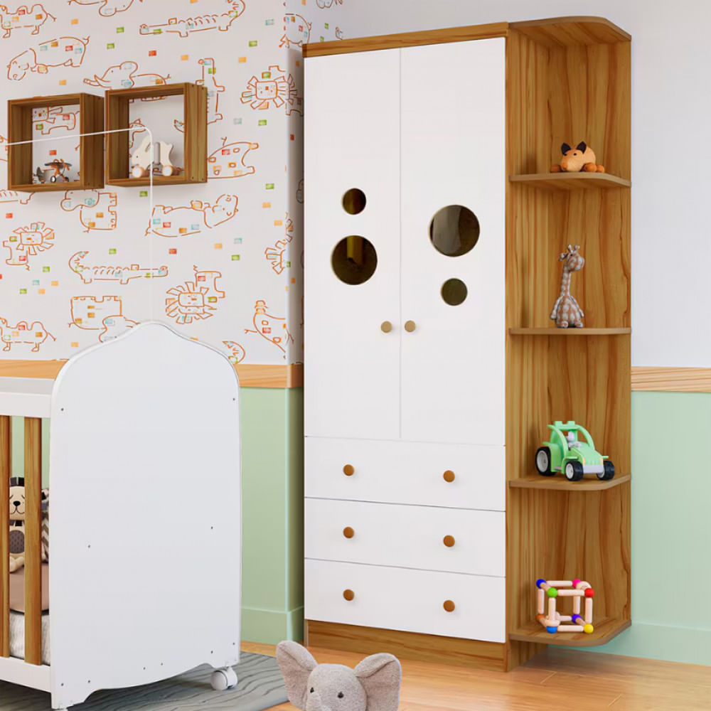 Guarda-Roupa Infantil Duda Plus com 2 Portas Peroba Móveis