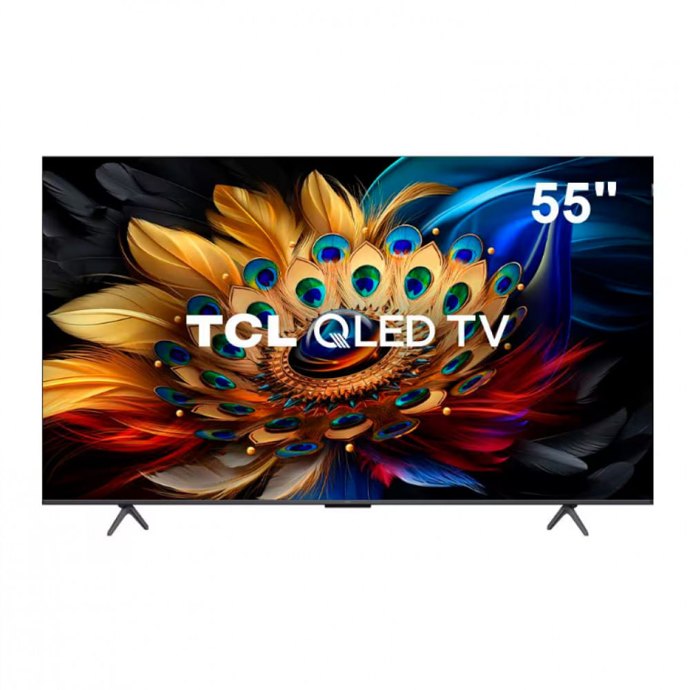 Smart TV 55 QLED 4K TCL 55C655 com Processador AIPQ, Google TV, HDR10+, Wi-Fi Dual Band, Bluetooth Integrado, Google Assistente