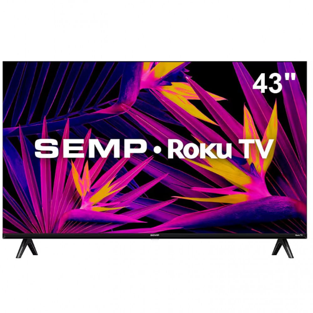 Smart TV 43 LED FHD SEMP R6610 com Sistema Operacional Roku, Wi-Fi, compatível com Google Assistente, Alexa e Apple Homekit