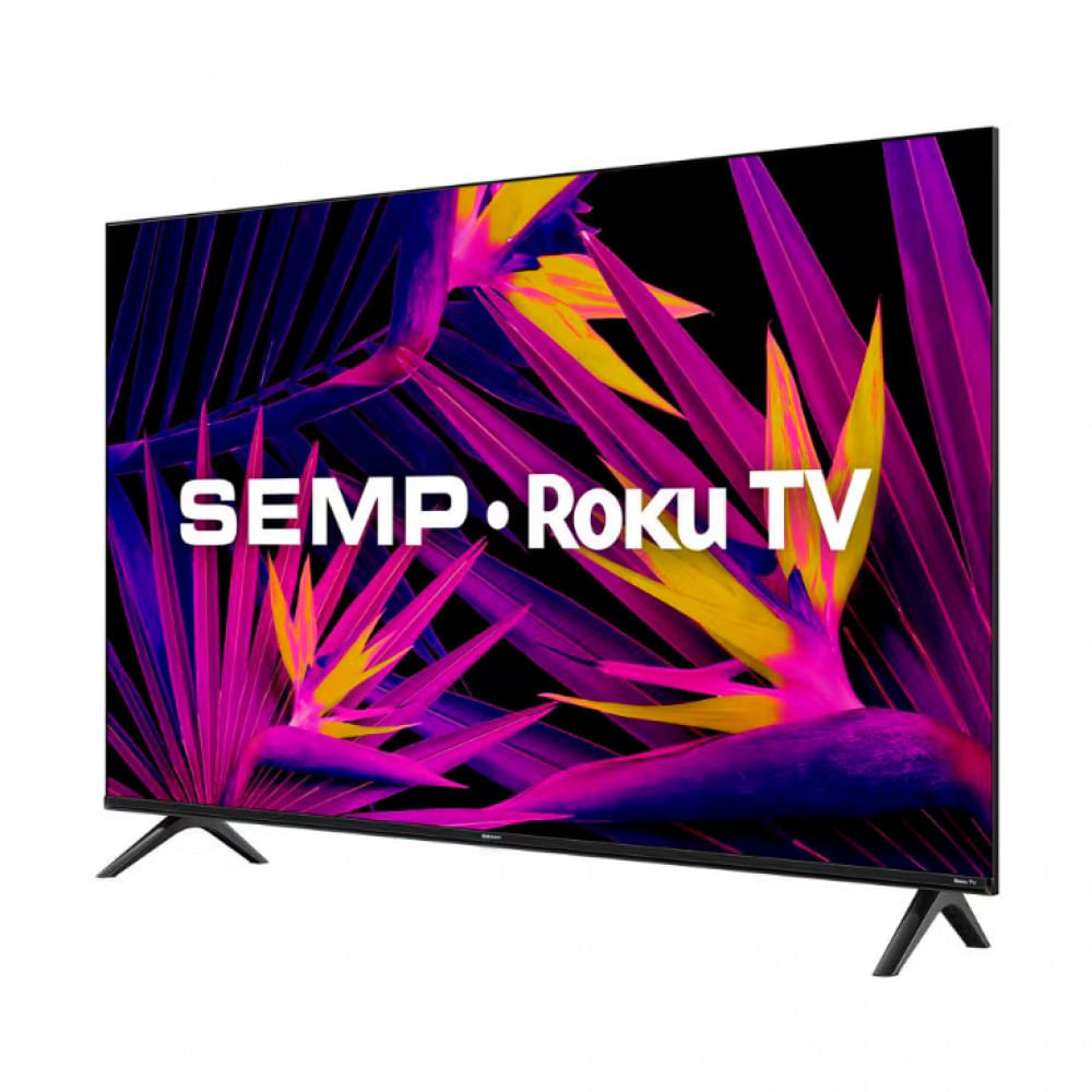 Smart TV 43 LED FHD SEMP R6610 com Sistema Operacional Roku, Wi-Fi, compatível com Google Assistente, Alexa e Apple Homekit Preto / Bivolt