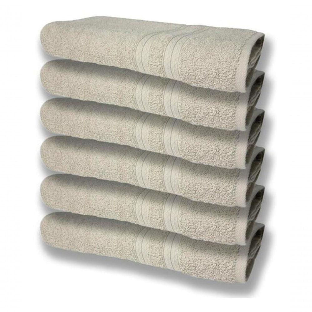 6 Toalhas Grande Super Felpudas E Grossa 80x150 Bege