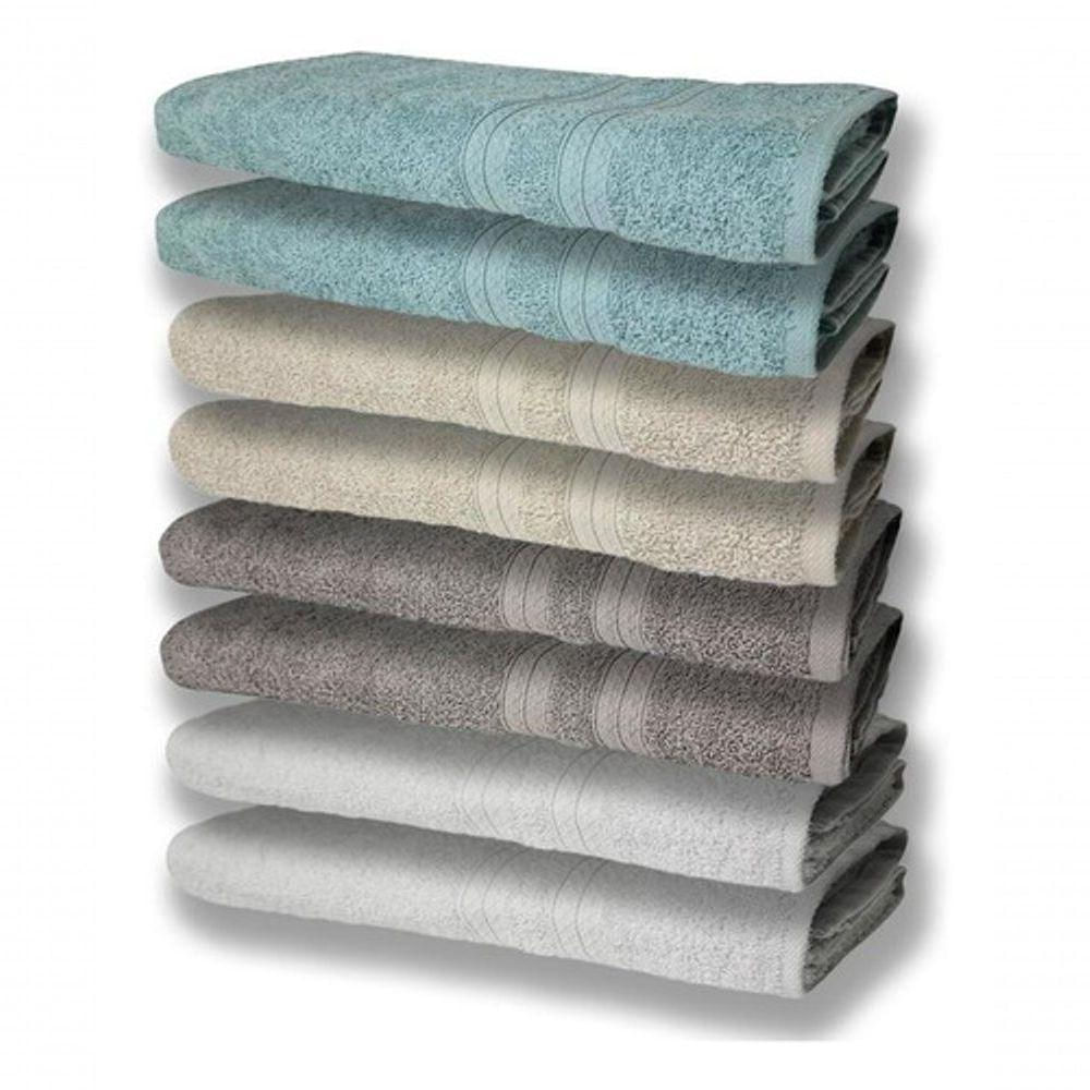 8 Toalhas Grande Felpudas Grossa 80x150 2 Br 2 Cz 2 Bg 2 Vd