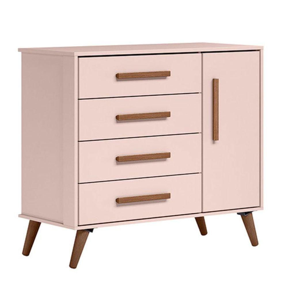 Cômoda Sapateira Q Encanto 3825 Retrô Rosa - Qmovi