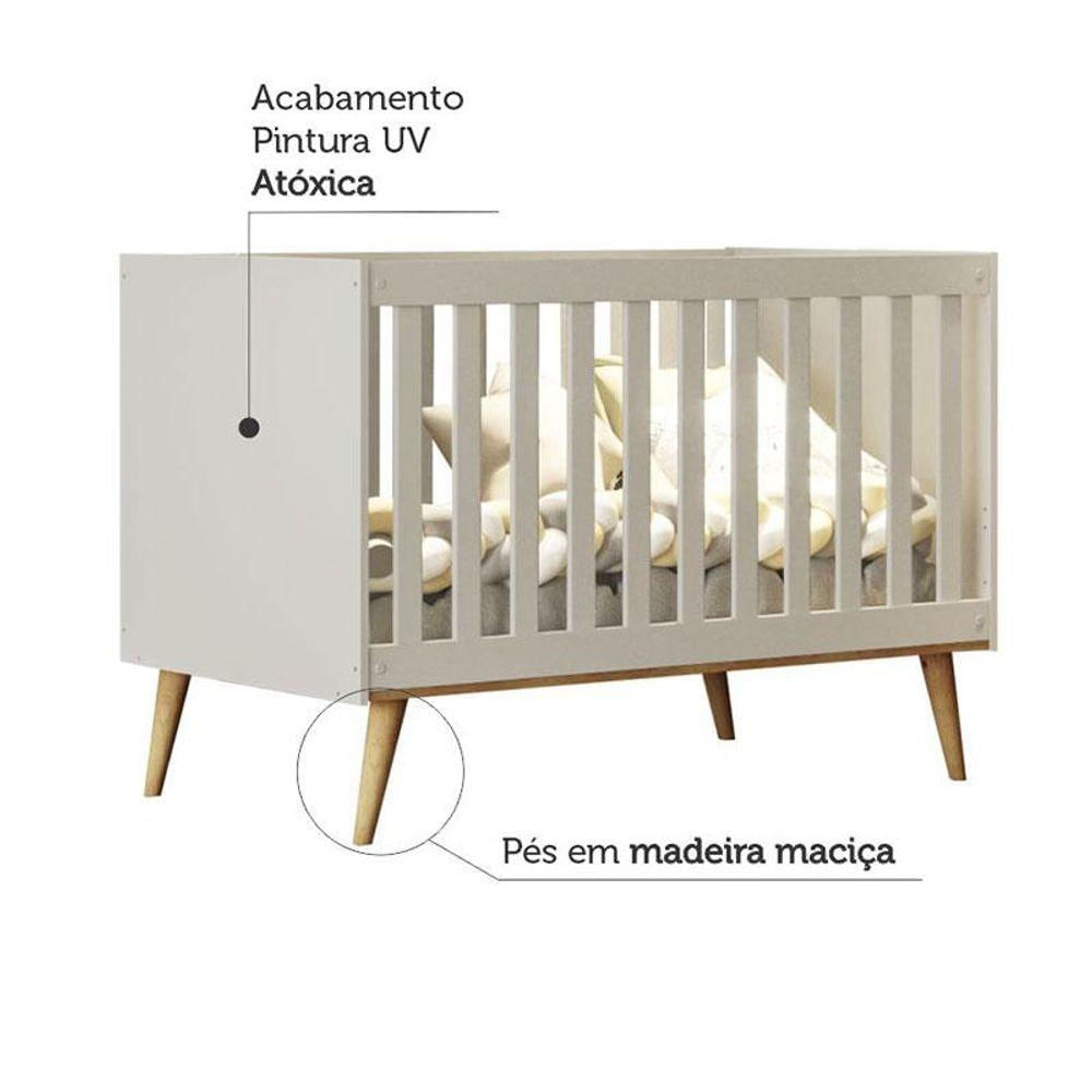 Berço Americano Ambiente Ludmila Off White Bétula - Carolina Baby