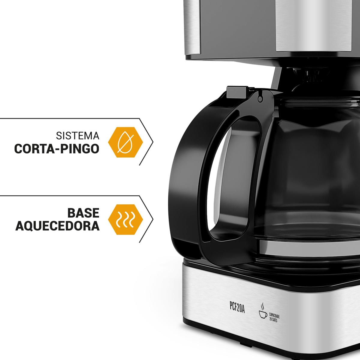 Cafeteira Philco PCF20A 720ml 20 Cafezinhos 650W 127V