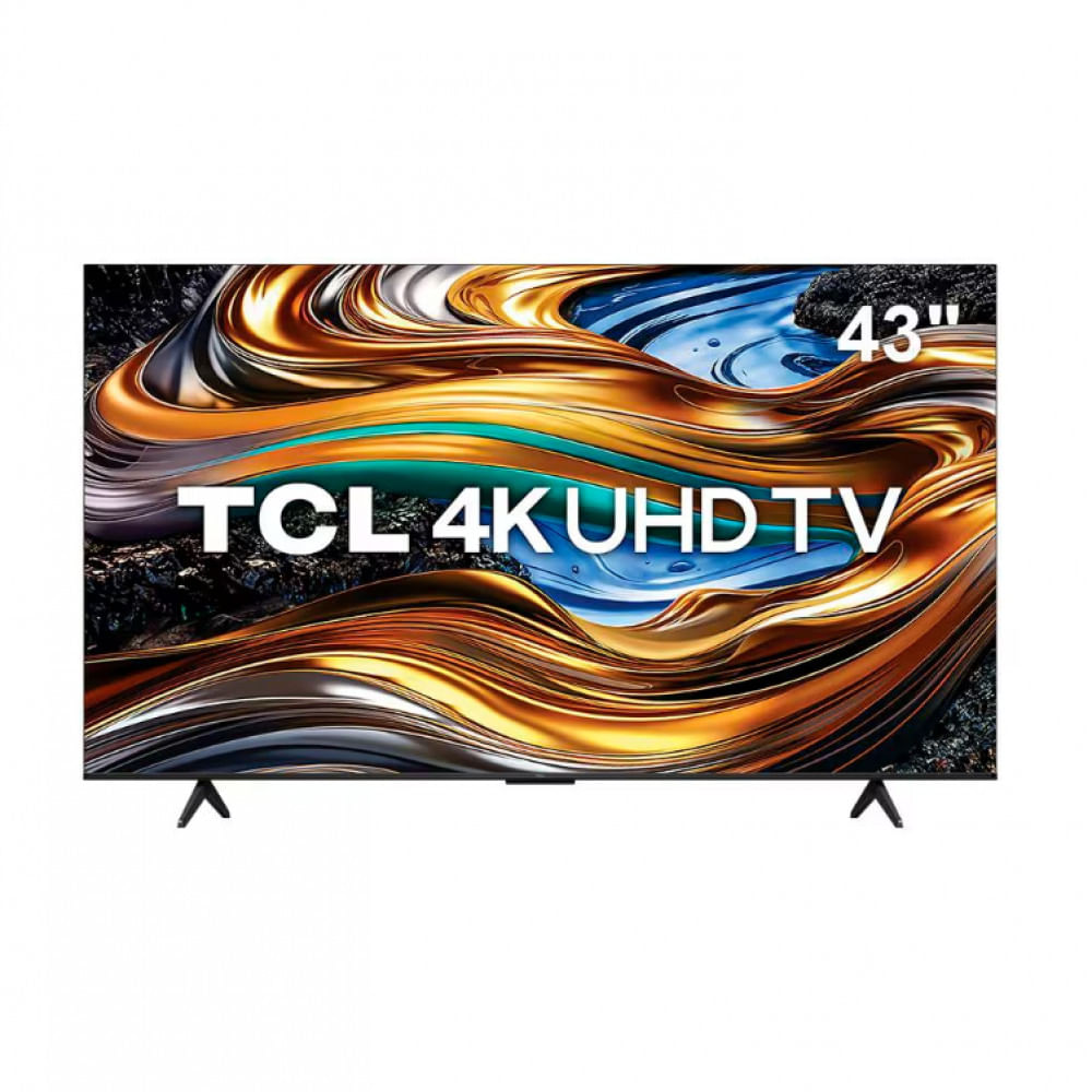 Smart TV 43 UHD 4K TCL P755 LED com Google TV, Dolby Vision e Atmos, HDR10+, Wi-Fi, Bluetooth, Google Assistente e Design sem Bordas