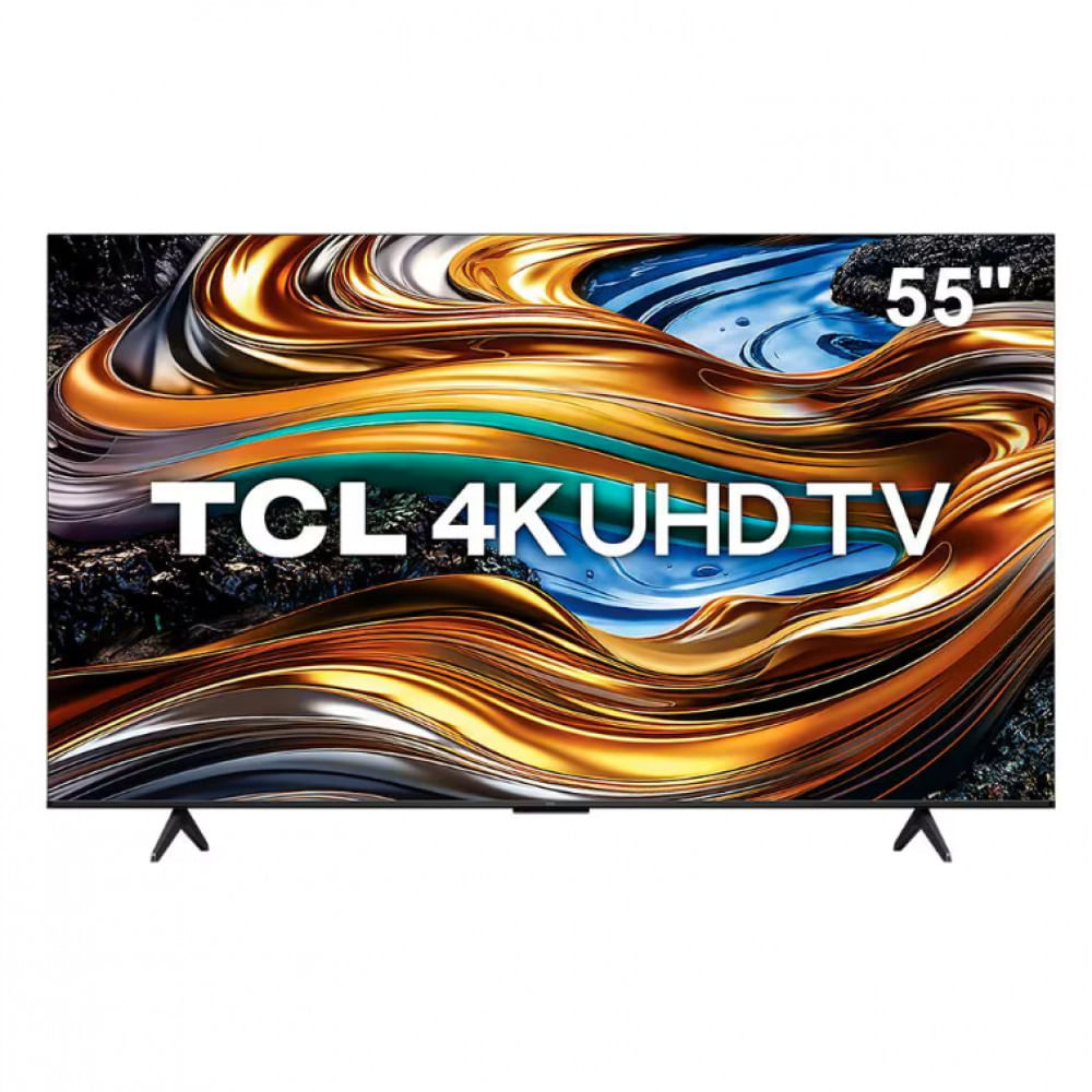 Smart TV 55 UHD 4K TCL P755 LED com Google TV, Dolby Vision e Atmos, HDR10+, Wi-Fi, Bluetooth, Google Assistente e Design sem Bordas Preto / Bivolt