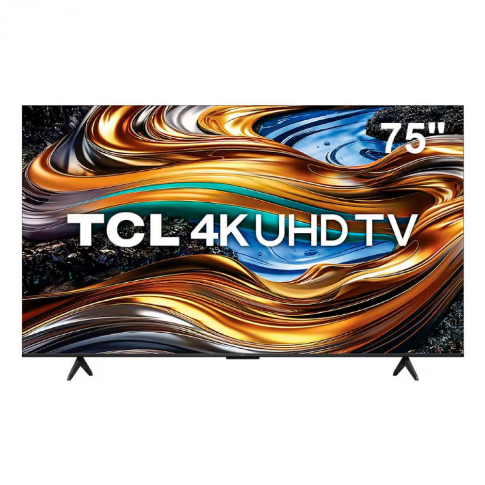 Smart TV 75 4K UHD TCL 75P755 com Processador AIPQ, Google TV, Wi-Fi, Bluetooth, Google Assistente, Dolby Vision e Atmos