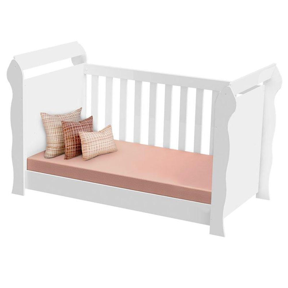 Berço Americano Lara Com Colchão E Guarda Roupa Ternura Baby 4 Portas Branco Flex - Incorplac