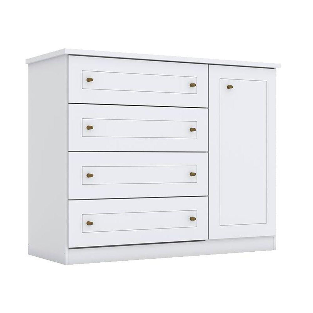 Quarto De Bebê Mississipi 4 Portas Com Berço Montessoriano Americano Branco Hp - Henn