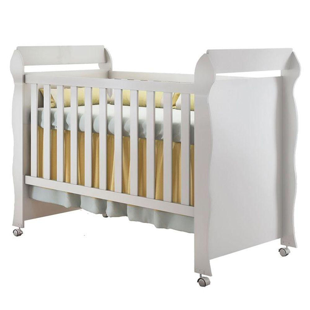 Berço Americano Mirelle E Cômoda Infantil Ternura Baby Branco Brilho - Incorplac