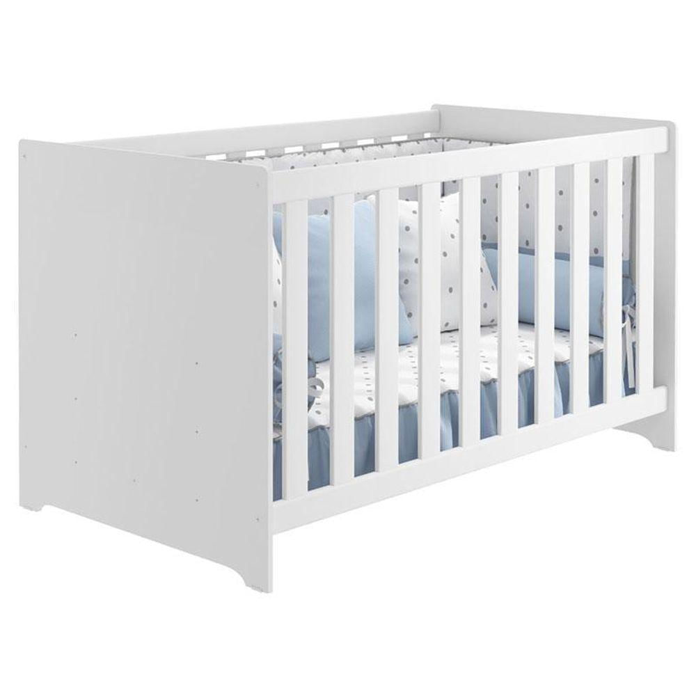 Quarto De Bebê Ane Com Berço Americano Mali Branco Brilho Com Colchão Ortobom - Phoenix Baby