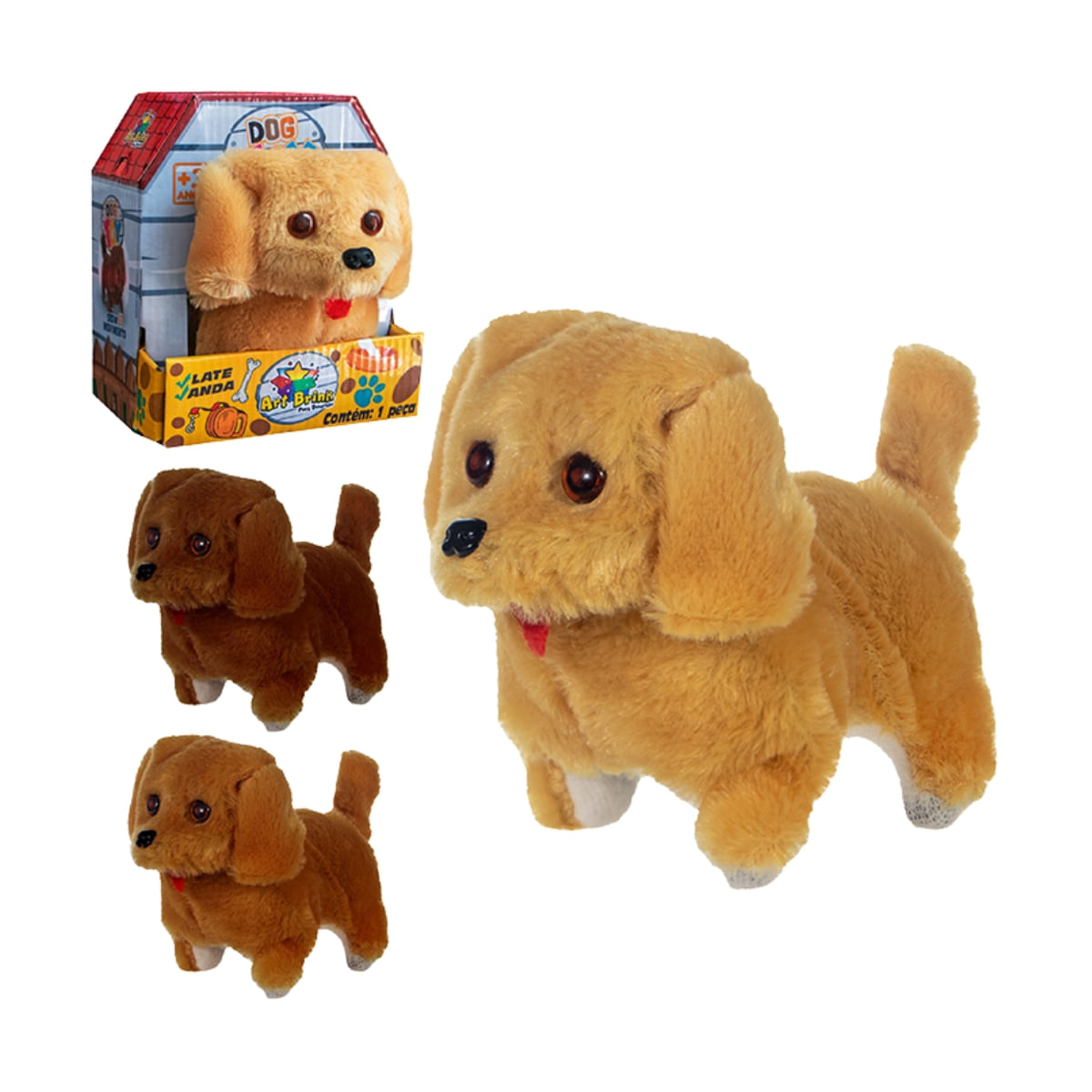 Cachorrinho de Pelúcia Dog Toy Late e Anda - Art Brink