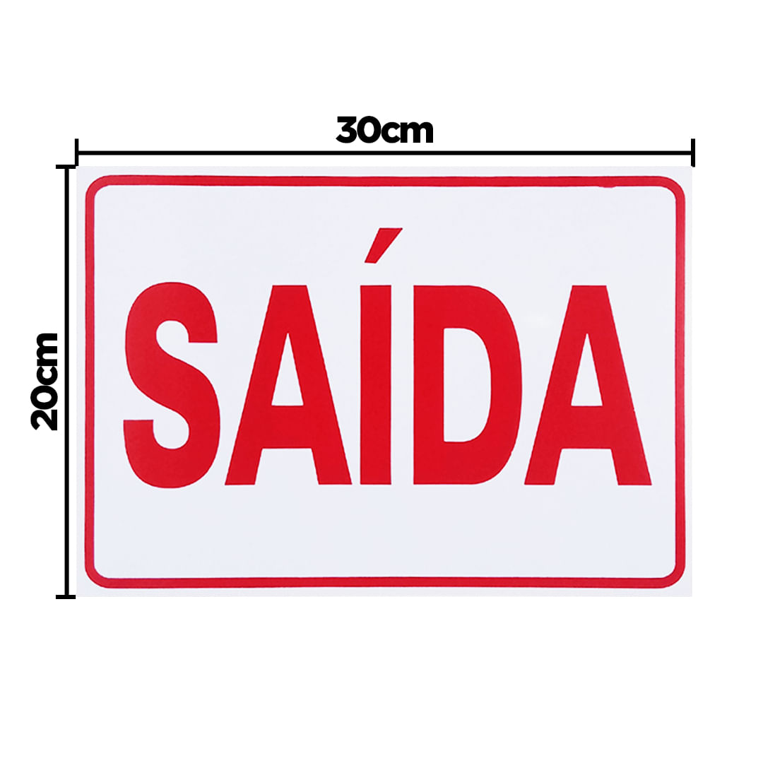 Placa De Sinalização Saída 30x20 Acesso - S-213 F9e