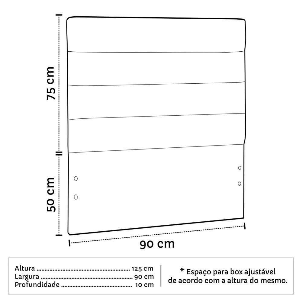 Cabeceira Cama Box Solteiro 90cm Greta Corano Bege e 1 Mesa de Cabeceira Flex DM1 Branco - Mpozenato