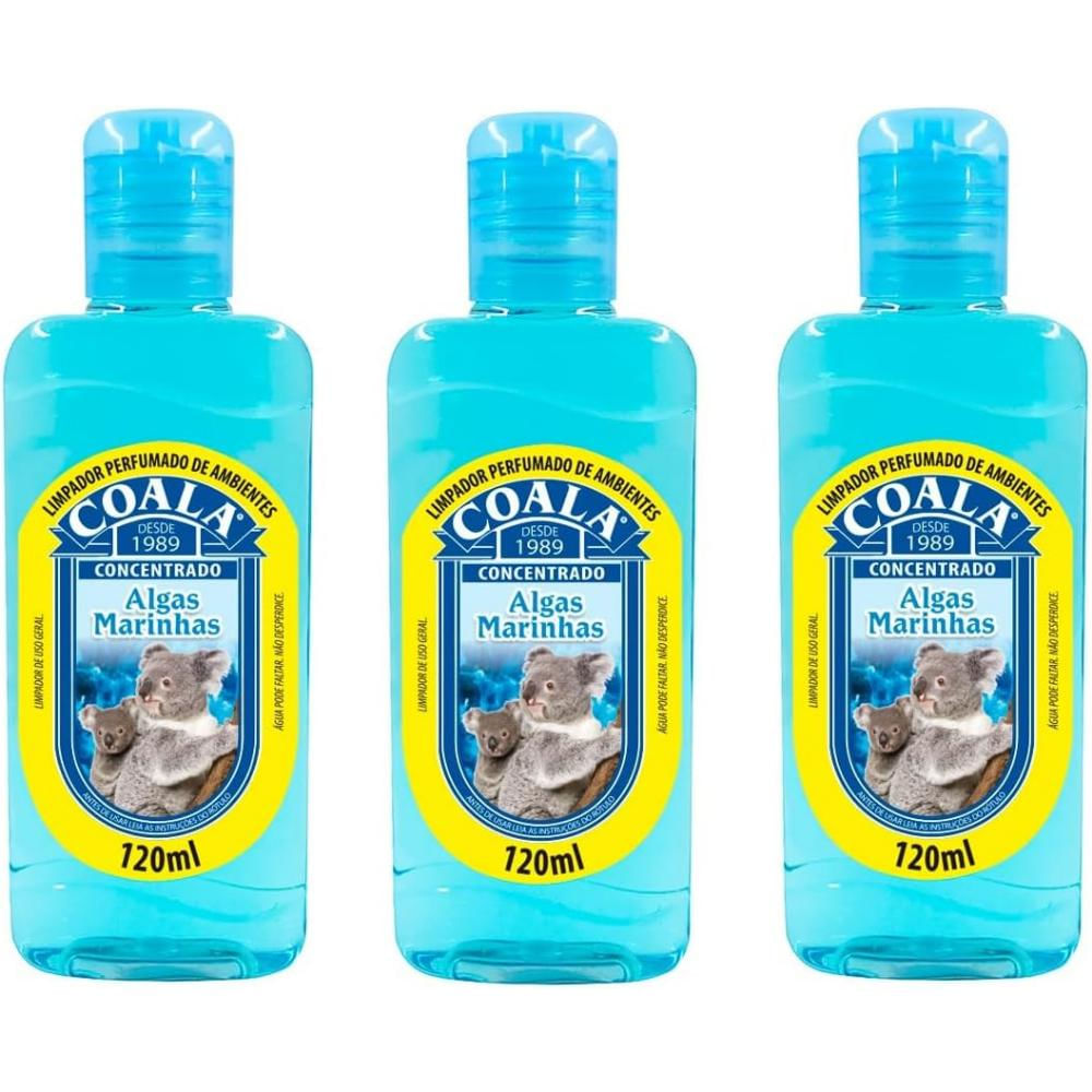 Kit 3 Desinfetante Concentrado de Ambiente Coala Algas Marinhas 120ML