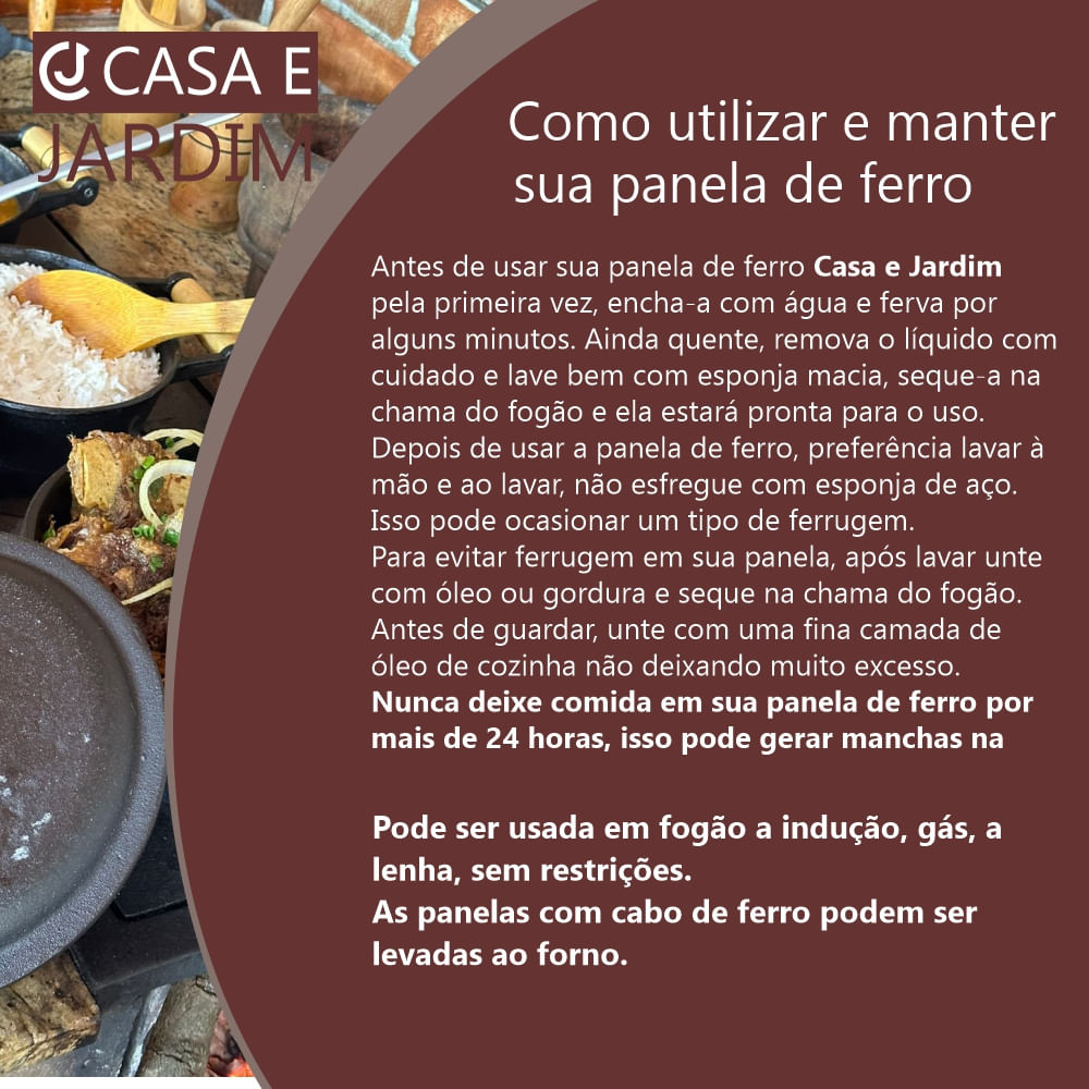 Panela Caçarola Duo 24cm Ferro Fundido Forno Holandês 2 em 1