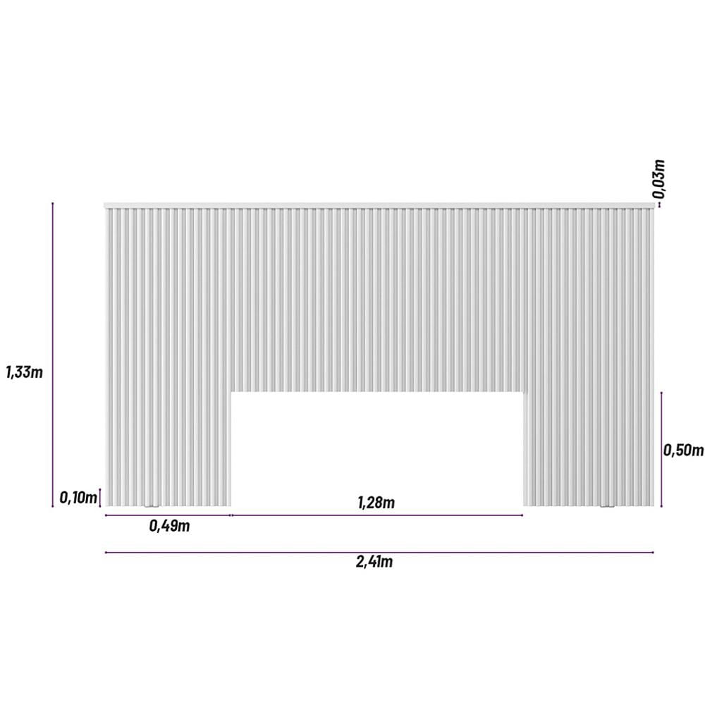 Cabeceira de Madeira para Cama Box Casal e Queen 241cm Palmeira L06 Carvalho - Mpozenato