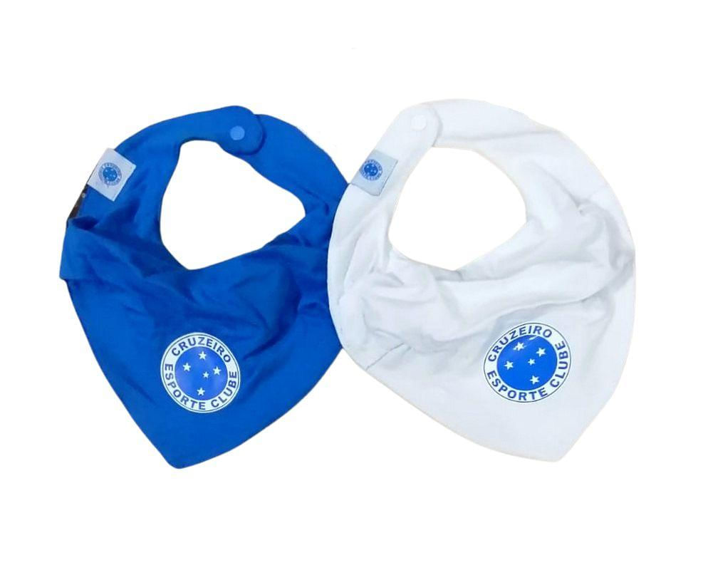 Kit Babador Bandana Cruzeiro Azul e Branco Oficial