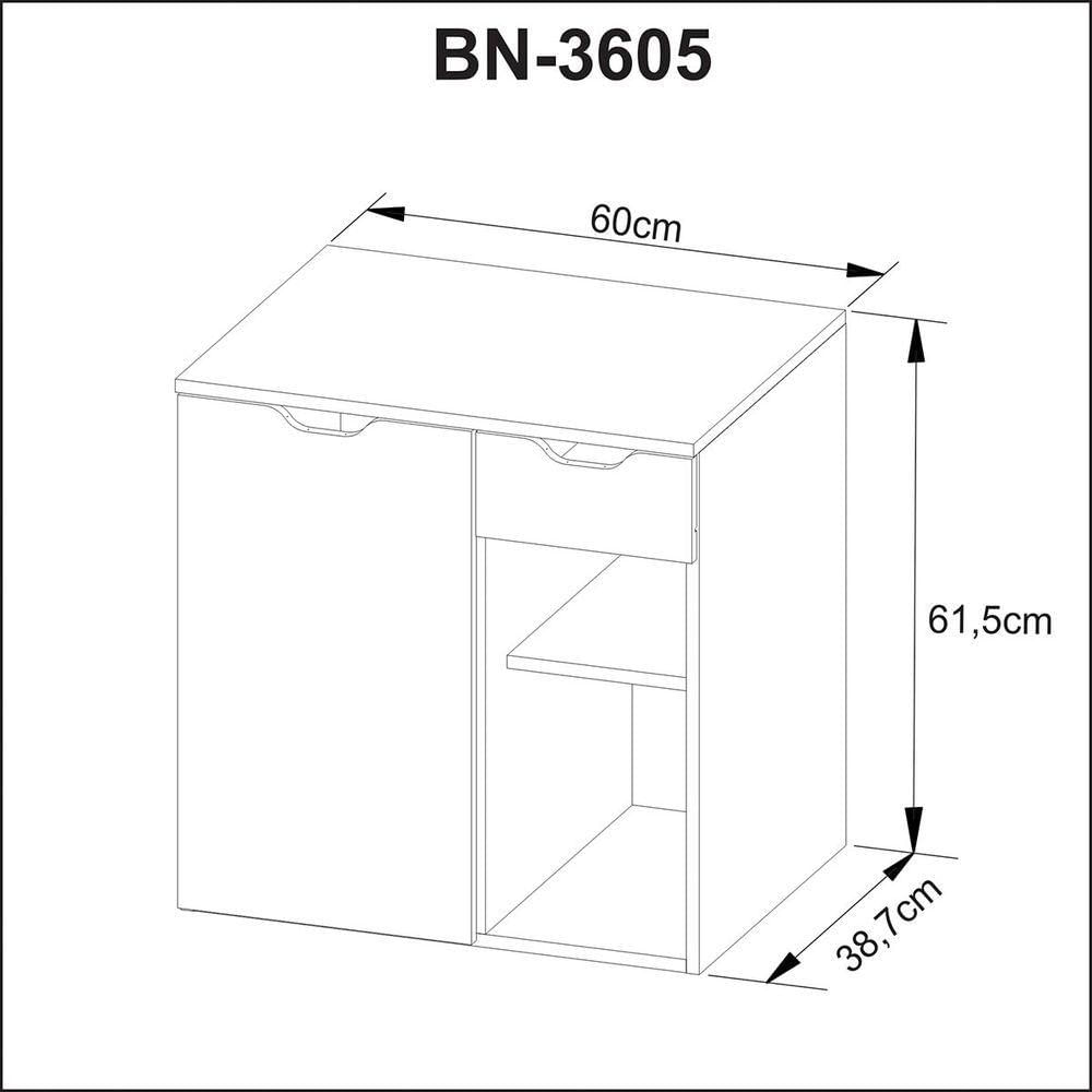 Gabinete Para Banheiro 1 Porta 1 Gaveta E 2 Nichos Branco