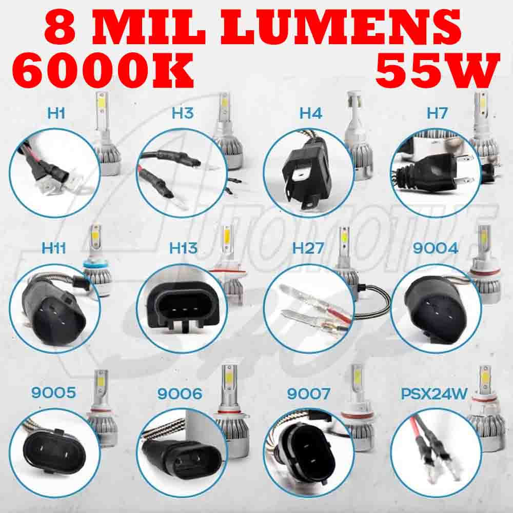 Kit Ultra Led IP65 Super Bco 6000K 55W 8 Mil Lumens HB4 9006