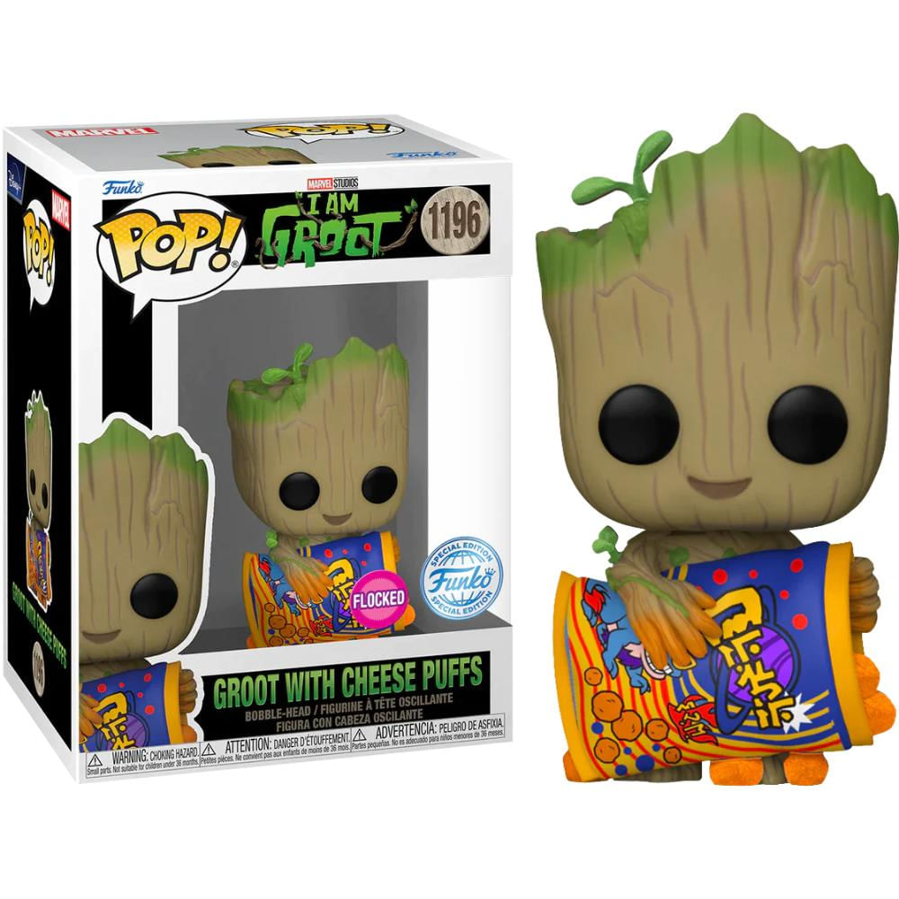 Funko Pop Marvel I Am Groot 1196 Groot With Cheese Puffs