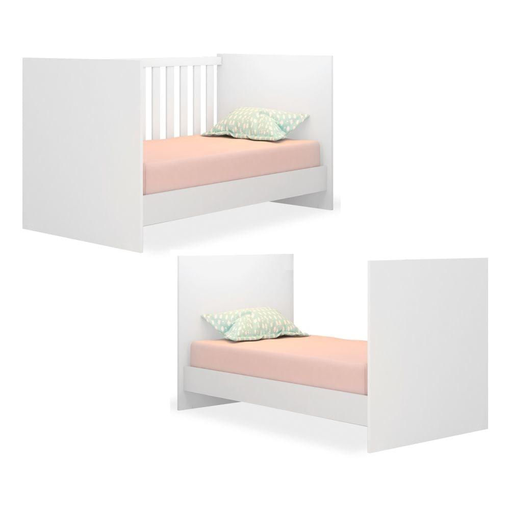 Quarto de Bebê Cômoda 2523 e Berço Mini Cama 1344 Certificado pelo Inmetro Doce Sonho Branco - Qmovi