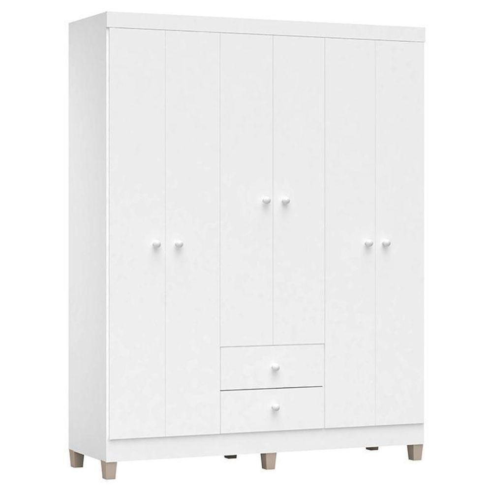 Quarto De Bebê 6 Portas Ternura Baby Com Berço Americano Doce Sonho 100 Branco Brilho - Incorplac