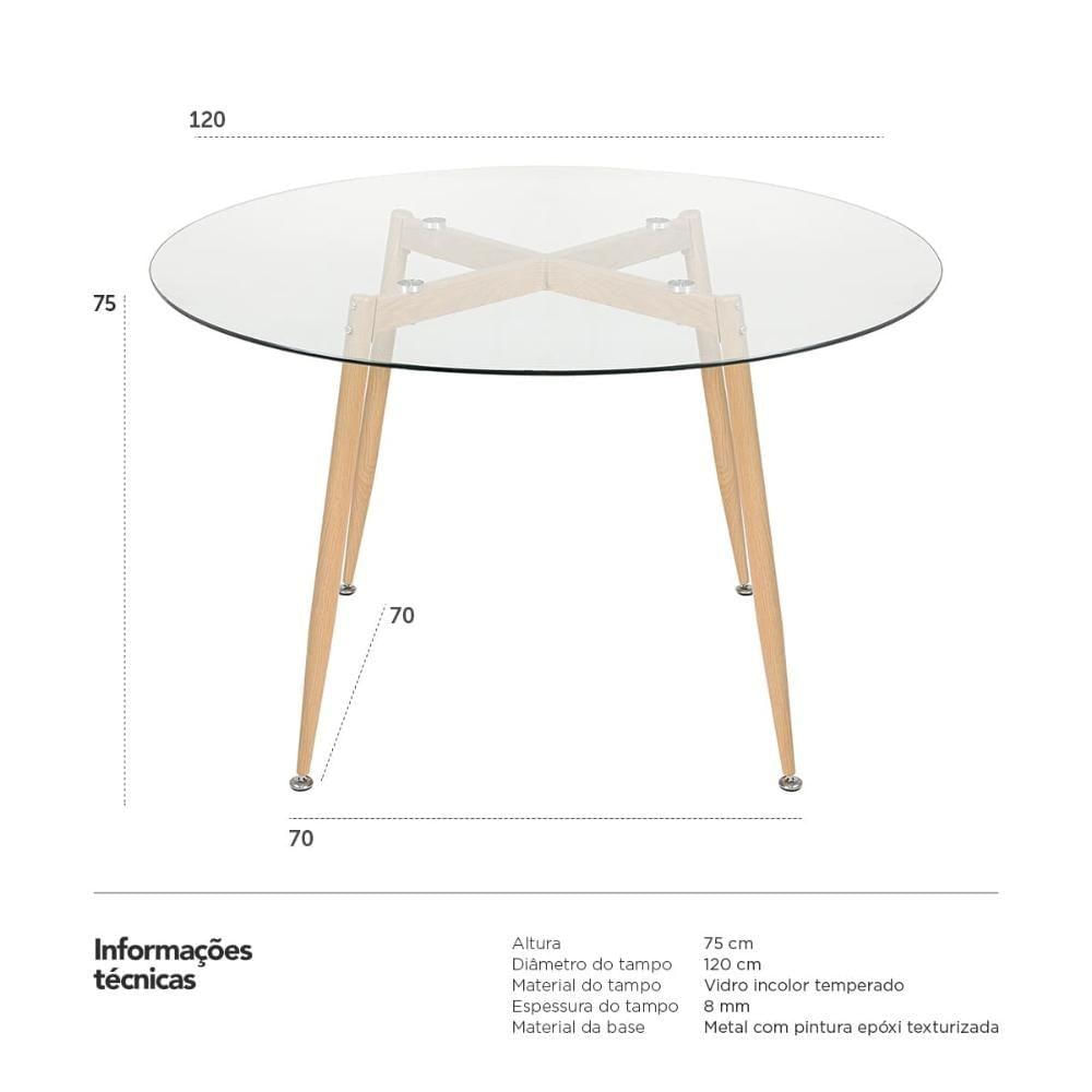 Mesa De Jantar Redonda Clarice 120 Cm