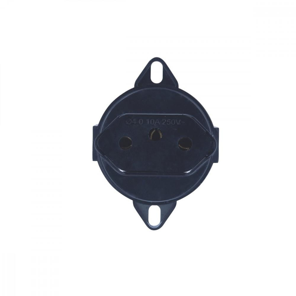 Tomada 2P+T Tramontina 20 A 250 V Preta