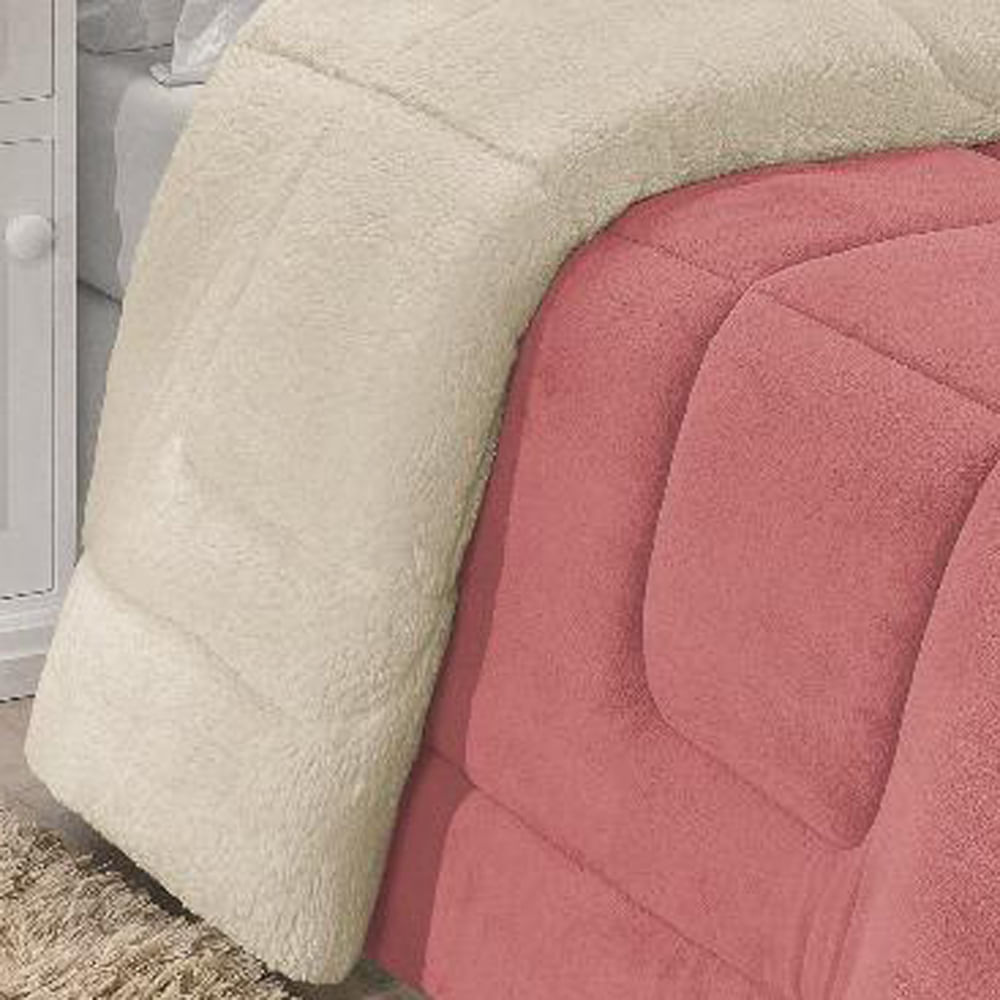 Coberdrom Robust King Manta Soft Sherpa Lã de Carneiro Pesado Grosso 1 Peça - Rosa