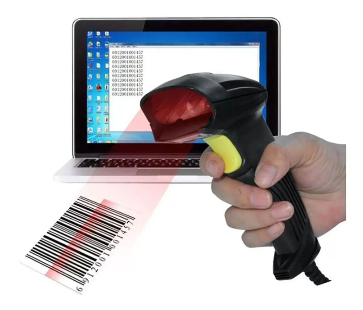 Leitor Código De Barras Com Fio Bar Code Scanner