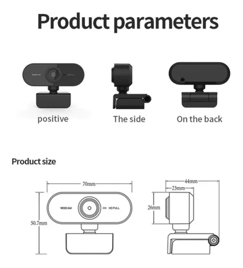 Full Hd 1080p Webcam Usb Mini Câmera De Visão 360º Microfone