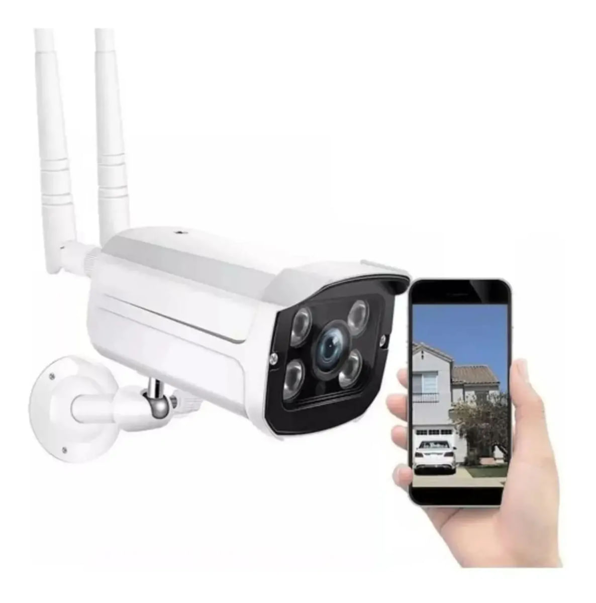 Camera Ip Wifi Externa 2 Antenas Hd Acesso Remoto + Fonte