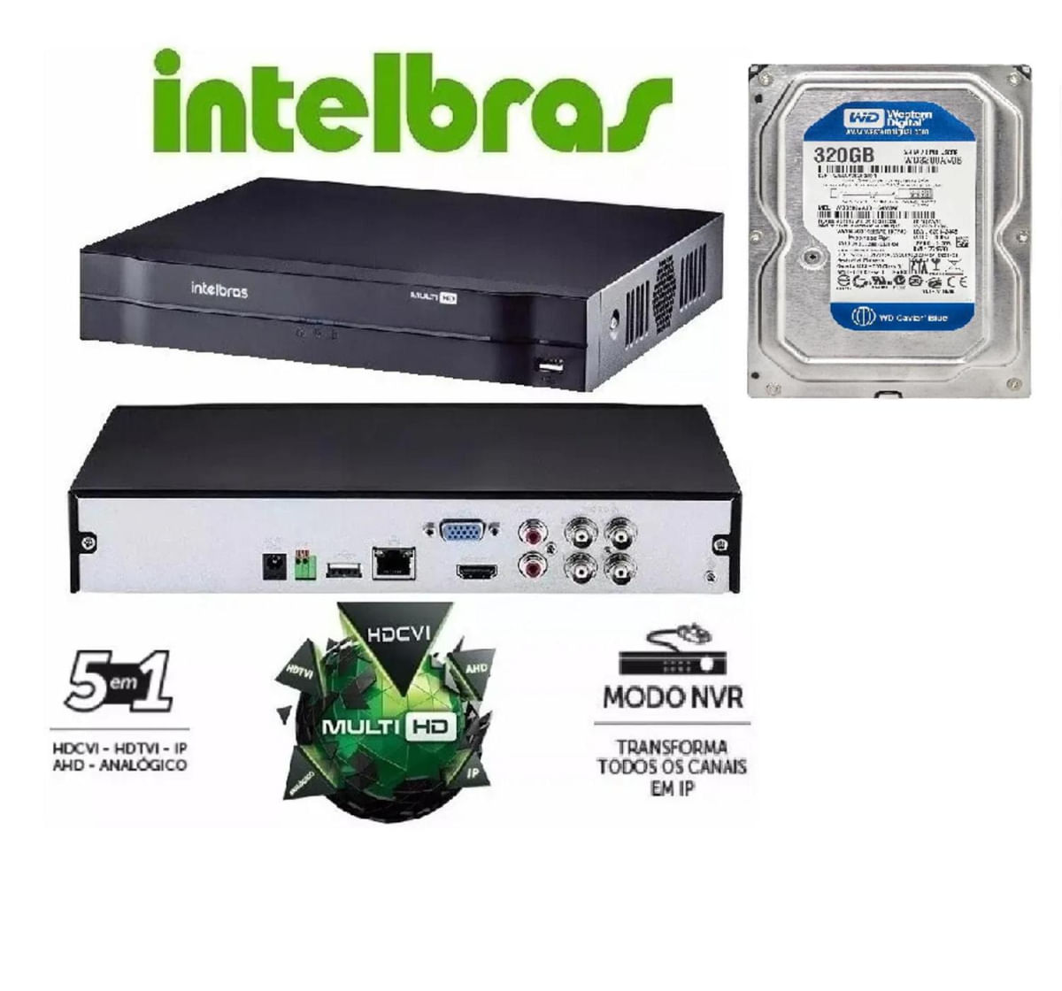 Dvr Intelbras Mhdx Multi Hd 4 Canais  - Lançamento C/hd