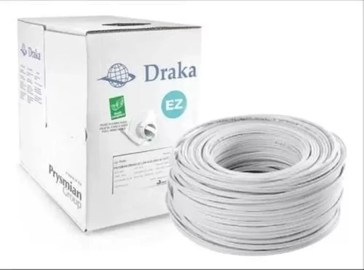 Cabo De Rede Cat5e Utp Lan 305 Metros 100% Cobre Draka Branco