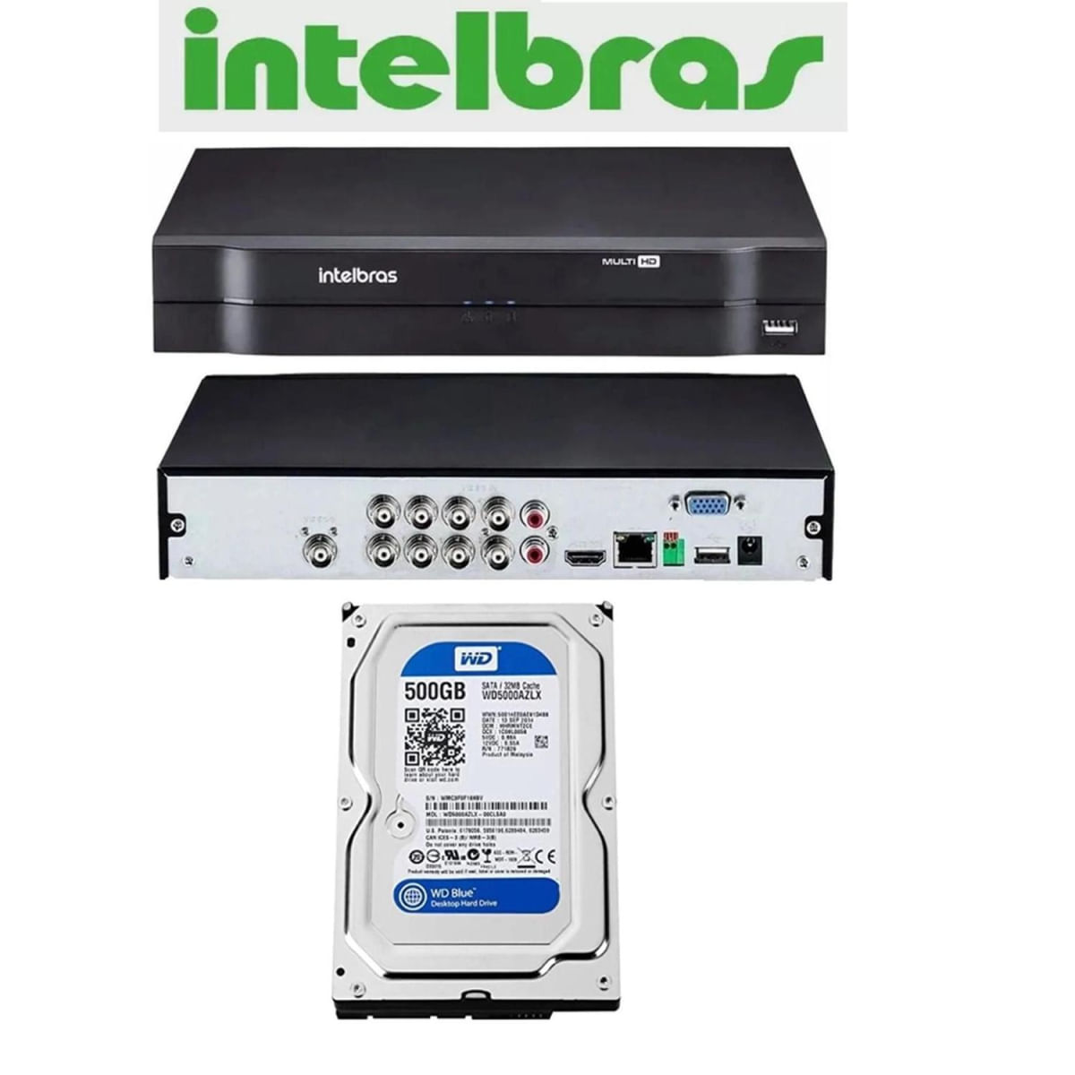 Dvr Intelbras 8ch Mhdx Multi Hd 5x1 Cloud P2p c/hd 500GB