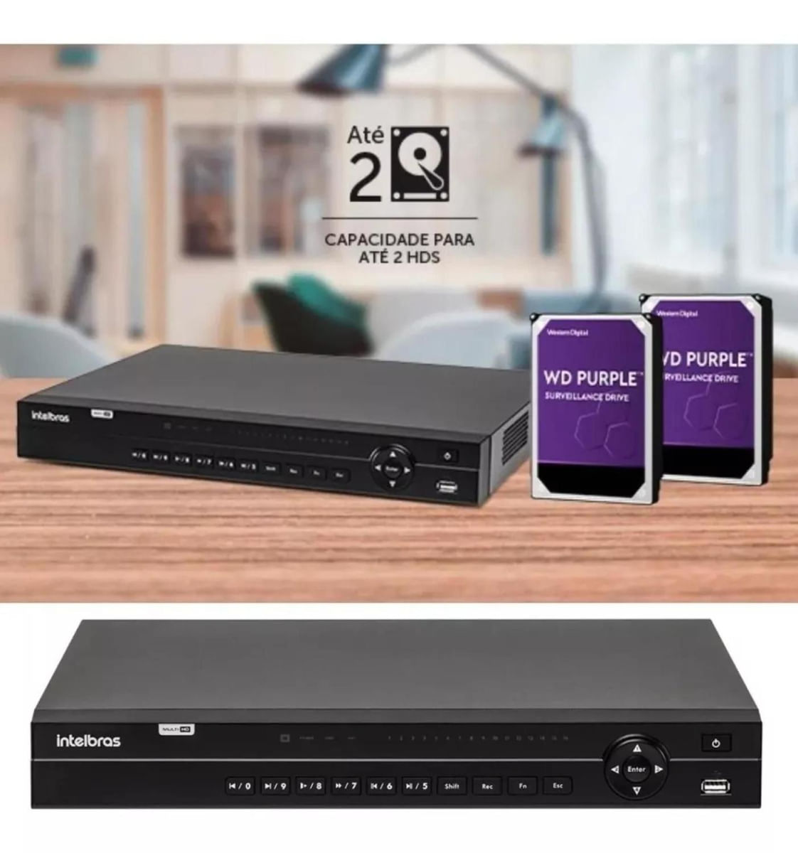 Dvr Gravador de vídeo 32 canais Intelbras MHDX 1232 + HD 2TB