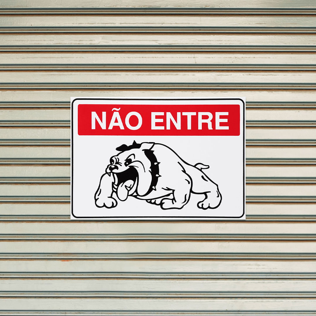 Placa De Sinalização Não Entre Cachorro 30x20 Acesso - P-7 F9e