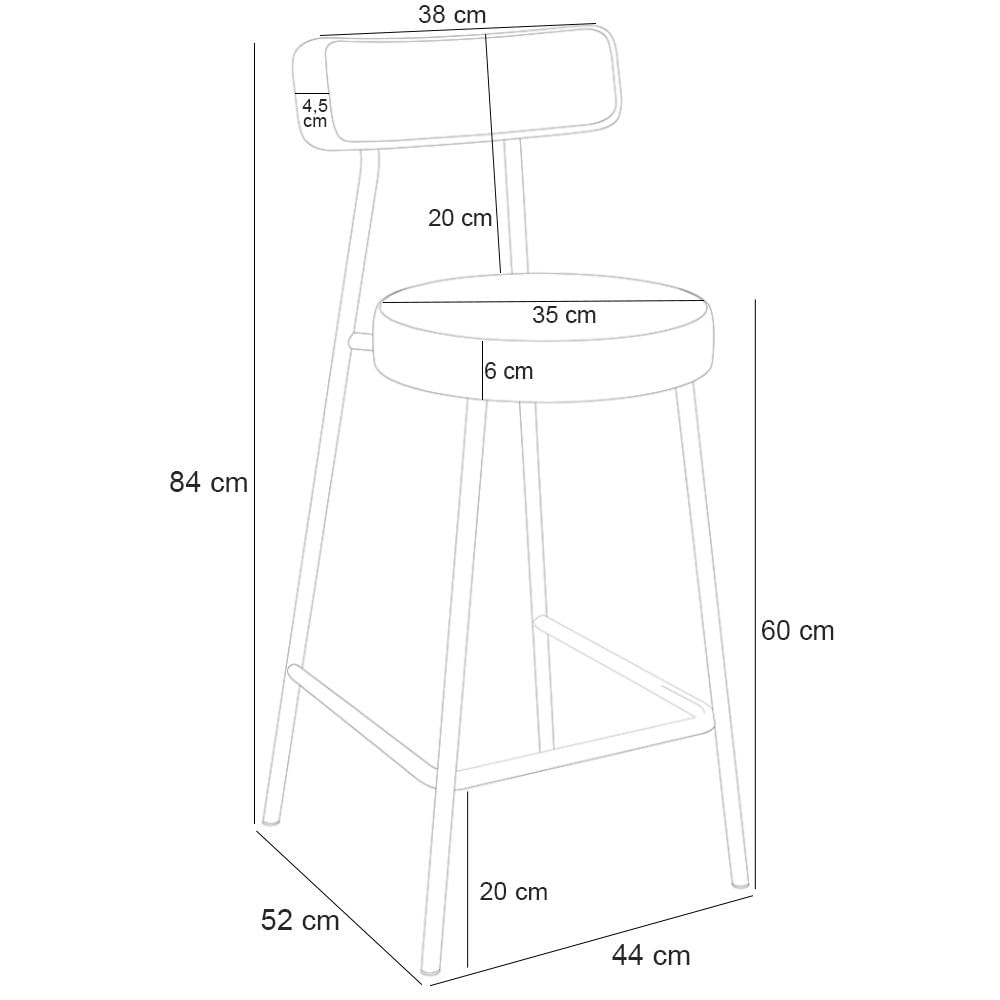 Banqueta Baixa Para Cozinha Sala De Jantar Bar Bancada Milão L02 Bouclê Mostarda - Lyam Decor