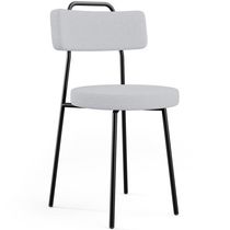Cadeira Decorativa Estofada Para Sala De Jantar Barcelona L02 Linho Cinza - Lyam Decor