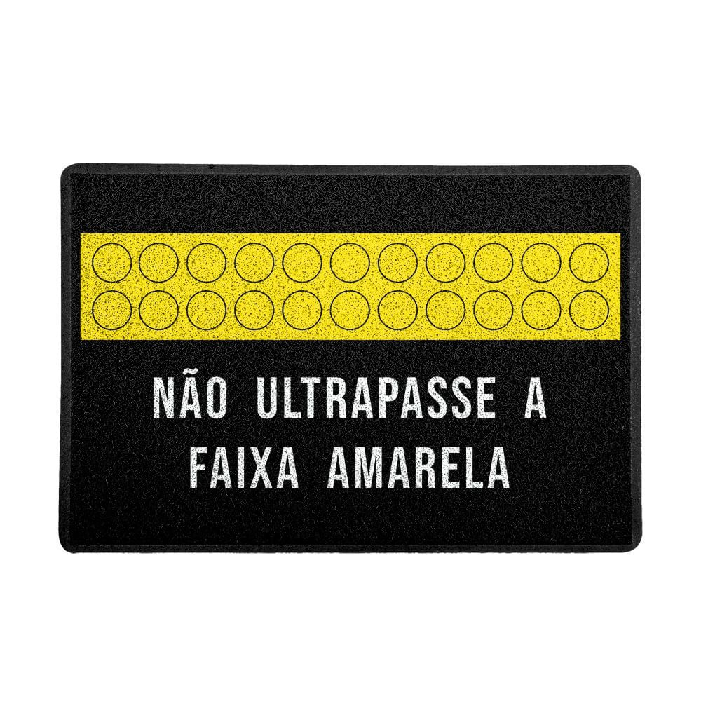 Capacho/Tapete 60 x 40 cm - Não Ultrapasse a Faixa Amarela, Preto, Beek Geek's Stuff