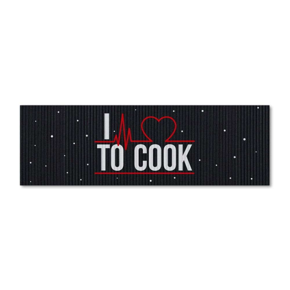 Tapete de Cozinha I Love To Cook Decoração Geek cor:Preto